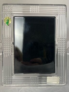 ⭐️ WATERFORD CRYSTAL 6" X 7.5" Plaid style vintage Irish Crystal picture frame